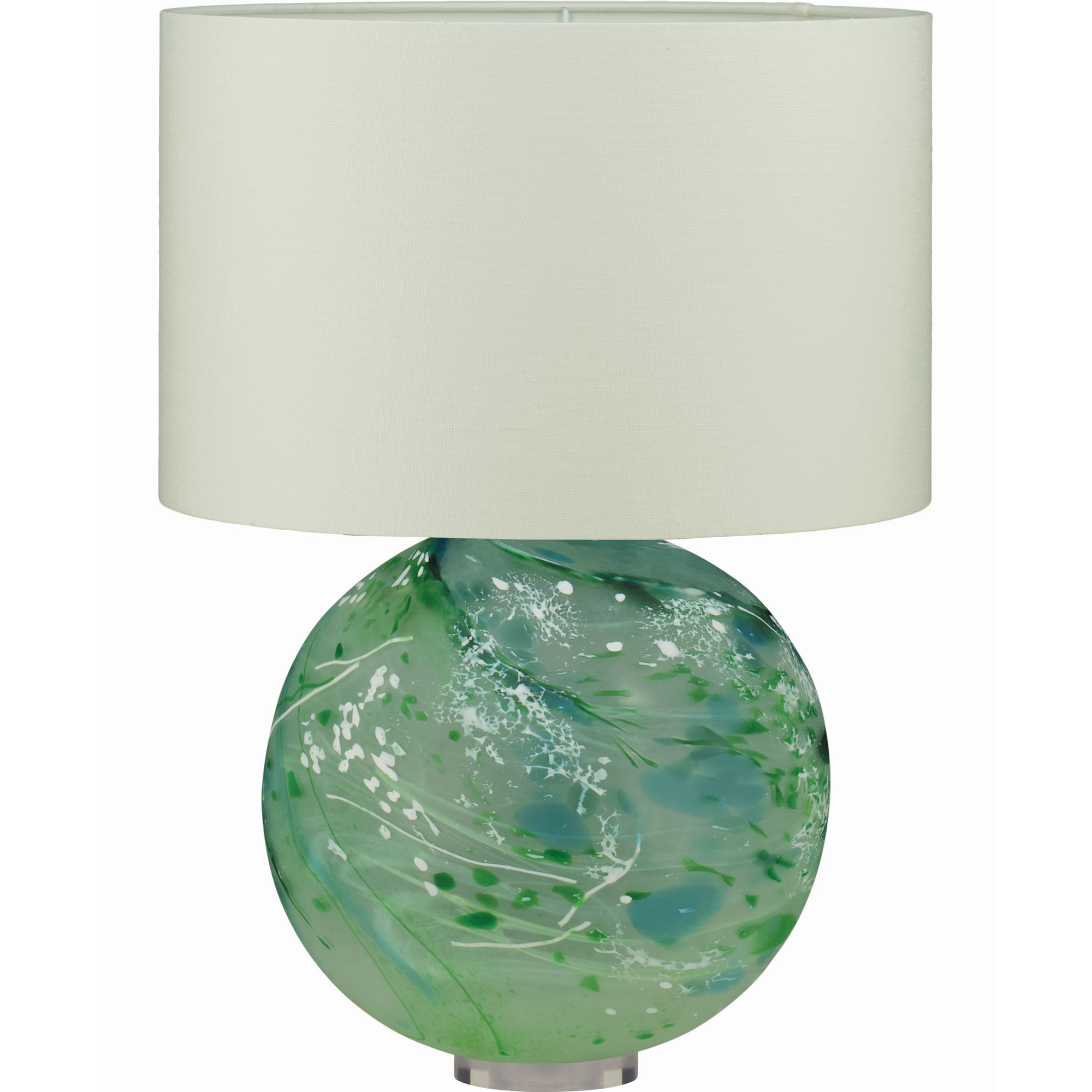 Nyla Crystal Glass Table Lamp By William Yeoward In Sea Green